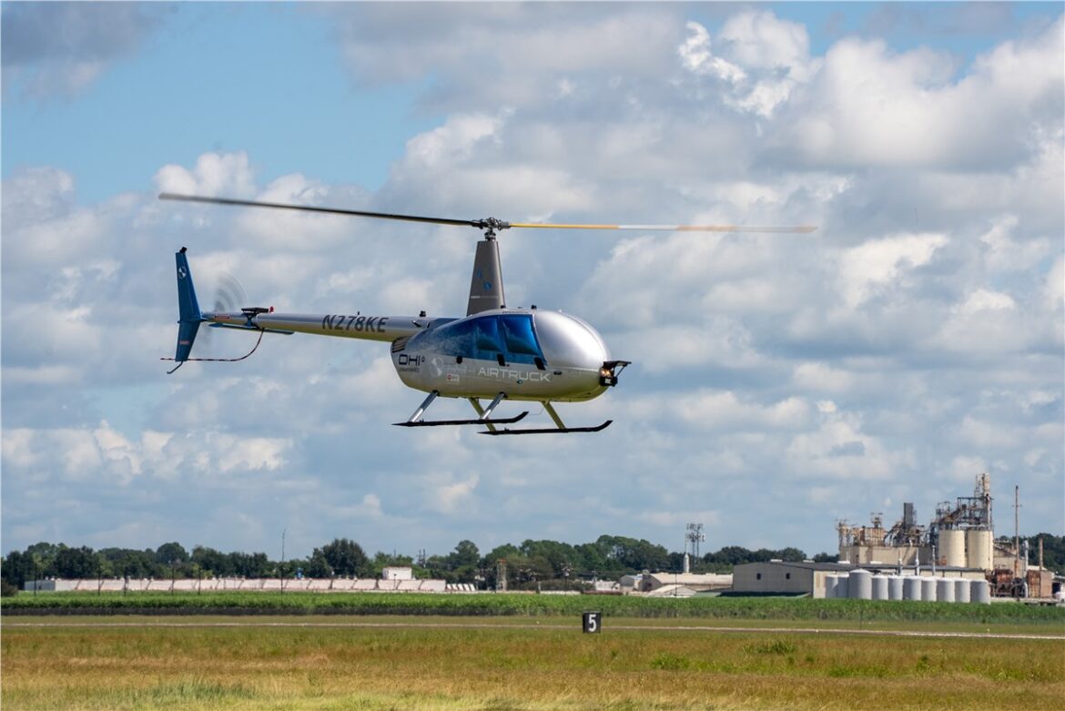 Robinson R44 Airtruck, Robinson Unmanned, R44 Airtruck drone, unmanned cargo aircraft, offshore cargo drone, autonomous cargo aircraft, Robinson Aviation, Louisiana drone demonstration, unmanned aerial logistics, cargo drones, advanced air mobility,